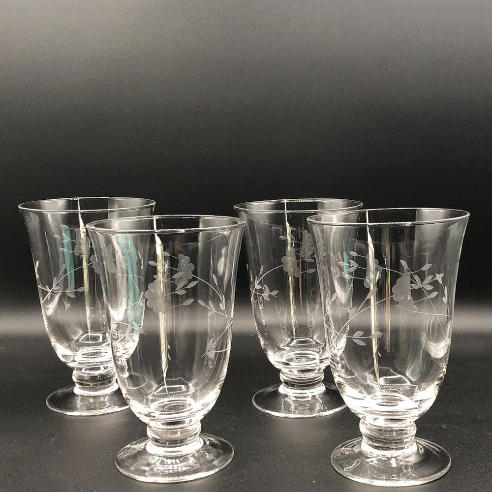 PRINCESS HOUSE 6" Footed Vase Heritage Pattern Set of 4